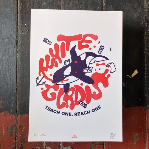 White Gladis A3 riso print
