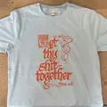 GET THY SHIT TOGETHER TEE - AQUAMARINE WITH ORANGE