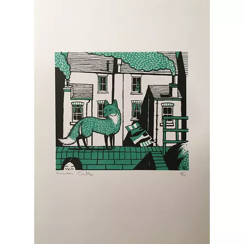 Risograph print of 'The Fields Lie Sleeping Underneath' 