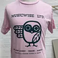 Musicwise owl pale pink tee