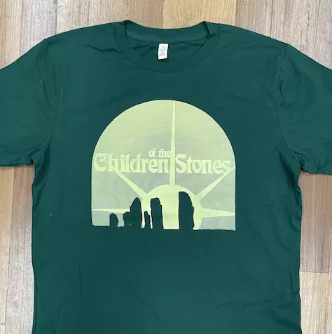 CHILDREN OF THE STONES DISCHARGE TEE - BOTTLE GREEN