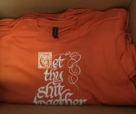 GET THY SHIT TOGETHER ORANGE TEE