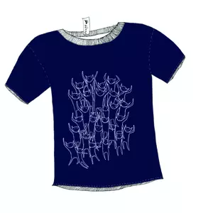 Girl's Dark Blue Psapp Cats Tee