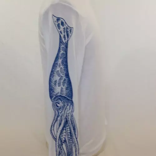 20,000 Leagues Long Sleeved White Squiddy Tee