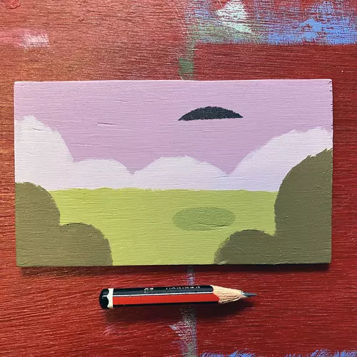 Violet Sky Disc painting