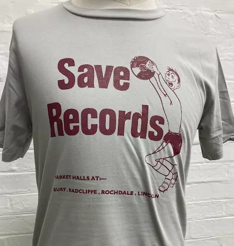 SAVE RECORDS GREY / RED TEE
