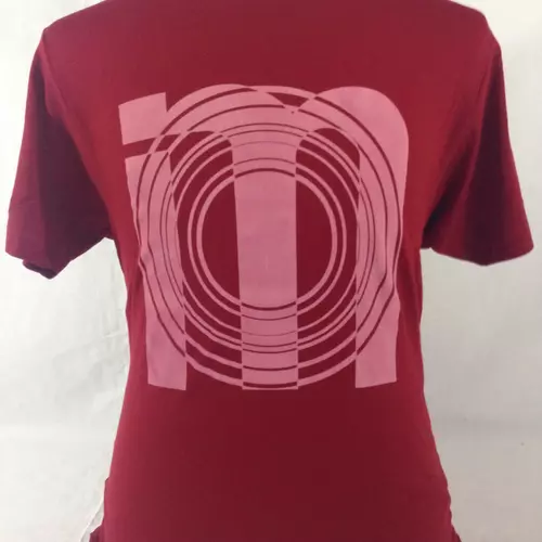 Super cool dark red IM library logo tee