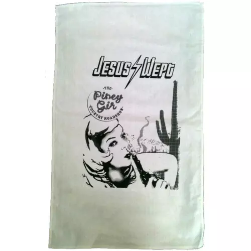 Piney Gir - Jesus Wept tea towel