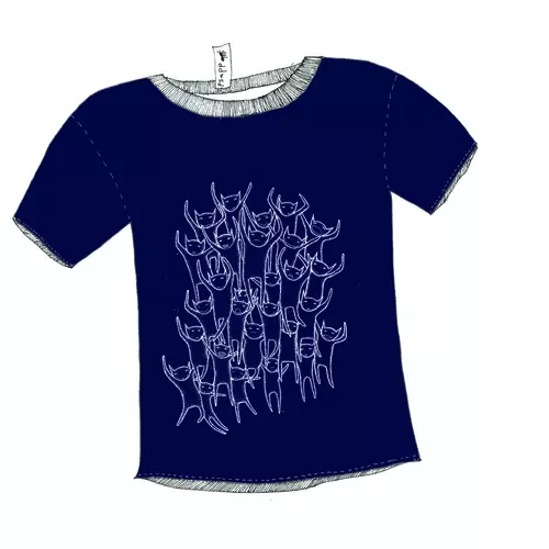 Girl's Dark Blue Psapp Cats Tee