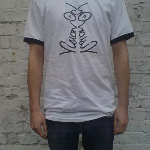 Vision On T-Shirt White and Black Hoops