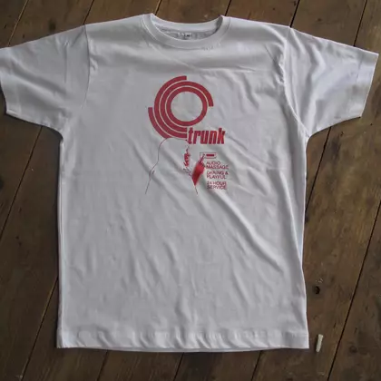 Trunk Tee Shirt White With Red Logo cover