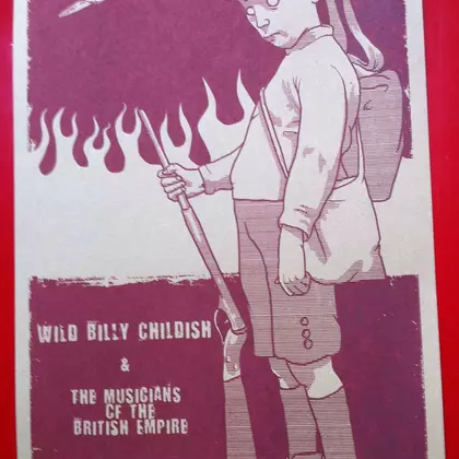 Billy Childish, Wild Billy Childish And The Musicians Of The British Empire - Billy Childish & The MBE's - End Of The Road 2008 Festival poster (brown card) cover