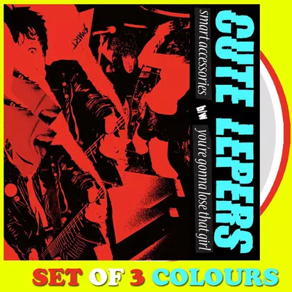 The Cute Lepers - Smart Accessories bundle pack 3 x 7" singles(Red, White & Clear) cover