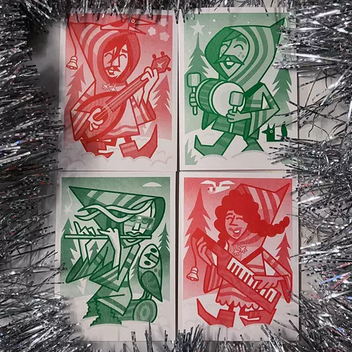 Pete Fowler festive card pack 2023