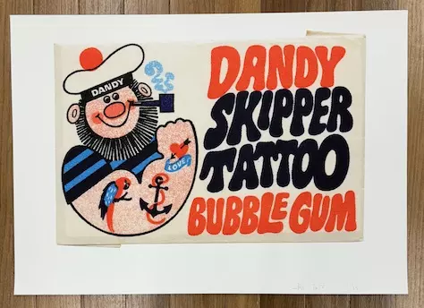 A1 Dandy Skipper tattoo Gum Wrapper Print