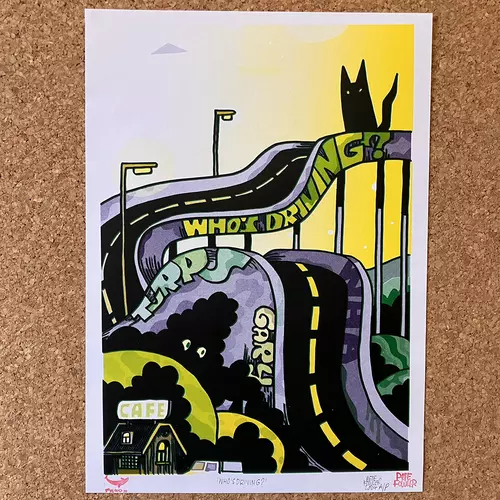 Who's Driving? A4 riso print