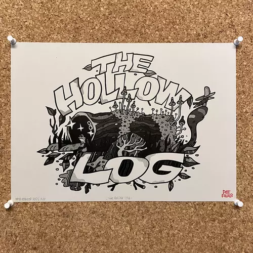 The Hollow Log A4 riso print
