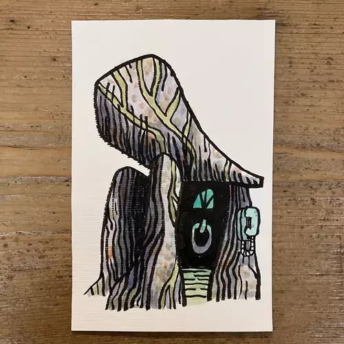 Green Light watercolour painting