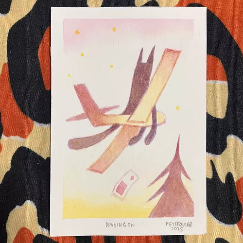 Droning On watercolour painting