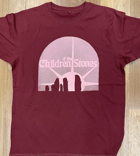 CHILDREN OF THE STONES DISCHARGE TEE - BURGUNDY - Trunk Records