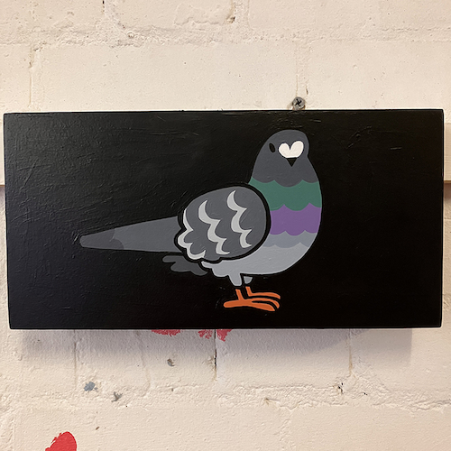 Pigeon looking right painting