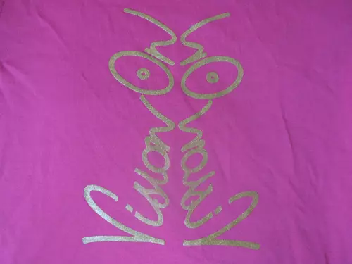 Vision On t-shirt ladies pink and gold innit