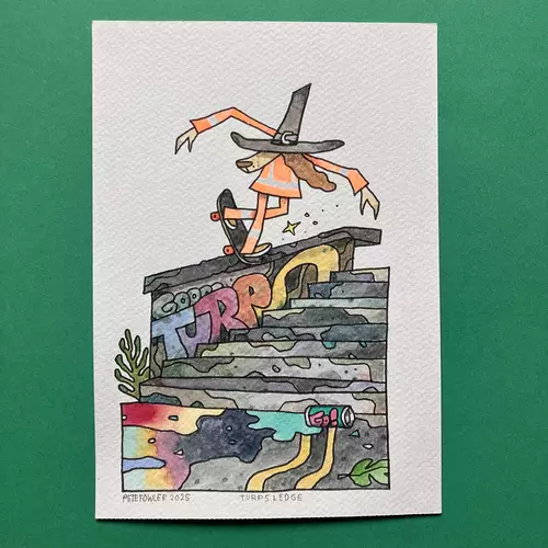 View full size TURPS Ledge watercolour painting