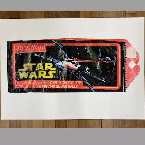 VERY LARGE A1 STAR WARS X WING LOLLY WRAPPER PRINT! 