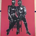 Red Atomage poster. A one-off, black / silver