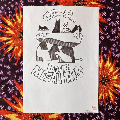 Cats Love Megaliths drawing