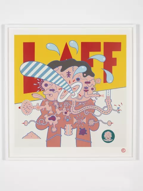 Limited Edition signed Screenprint of Jeff Keen’s ‘LAFF’ painting 