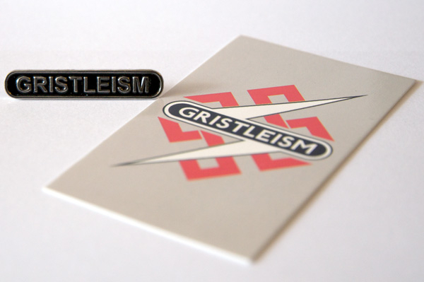 Throbbing Gristle - TG Gristleism Metal Pin Badge & Card of Gristleisms