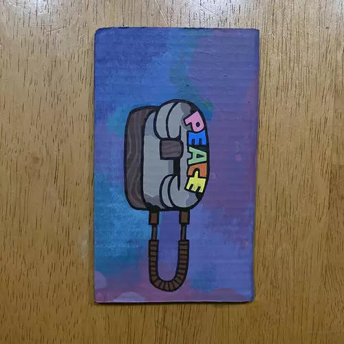 Beige Peace Phone painting