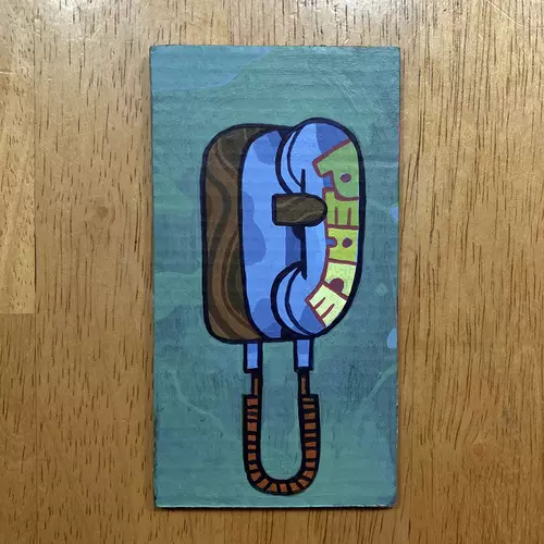 Blue Peace Phone painting