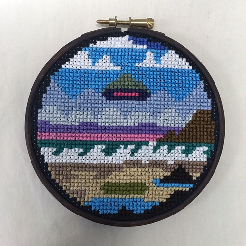 Beach Sighting cross stitch embroidery