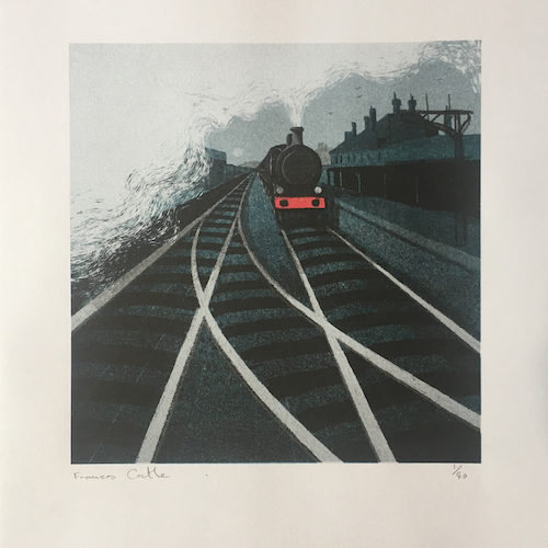 Gilroy Mere - Over the Tracks. Risograph print.