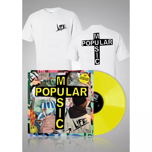 Popular Music Yellow LP + Logo T-shirt bundle